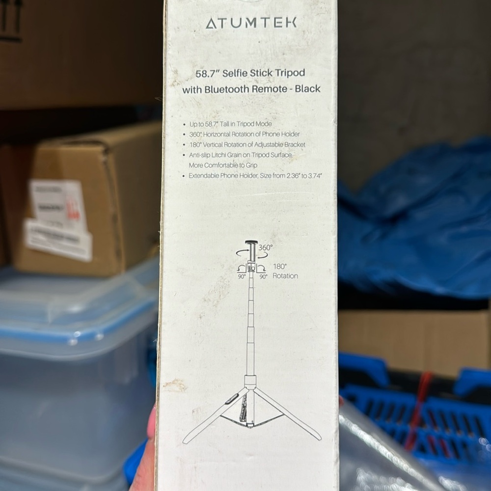 New 58.7 inch selfie stick tripod with Bluetooth remote black